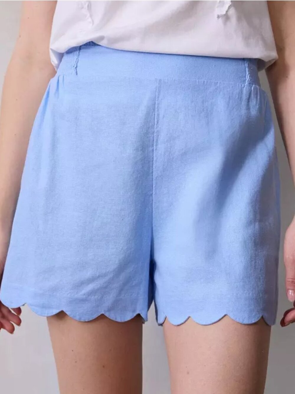 Light Blue Shorts Lauren Conrad Size 2X Scalloped High Waisted